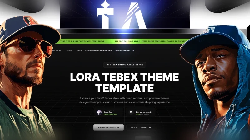Lora FiveM Tebex Theme Template