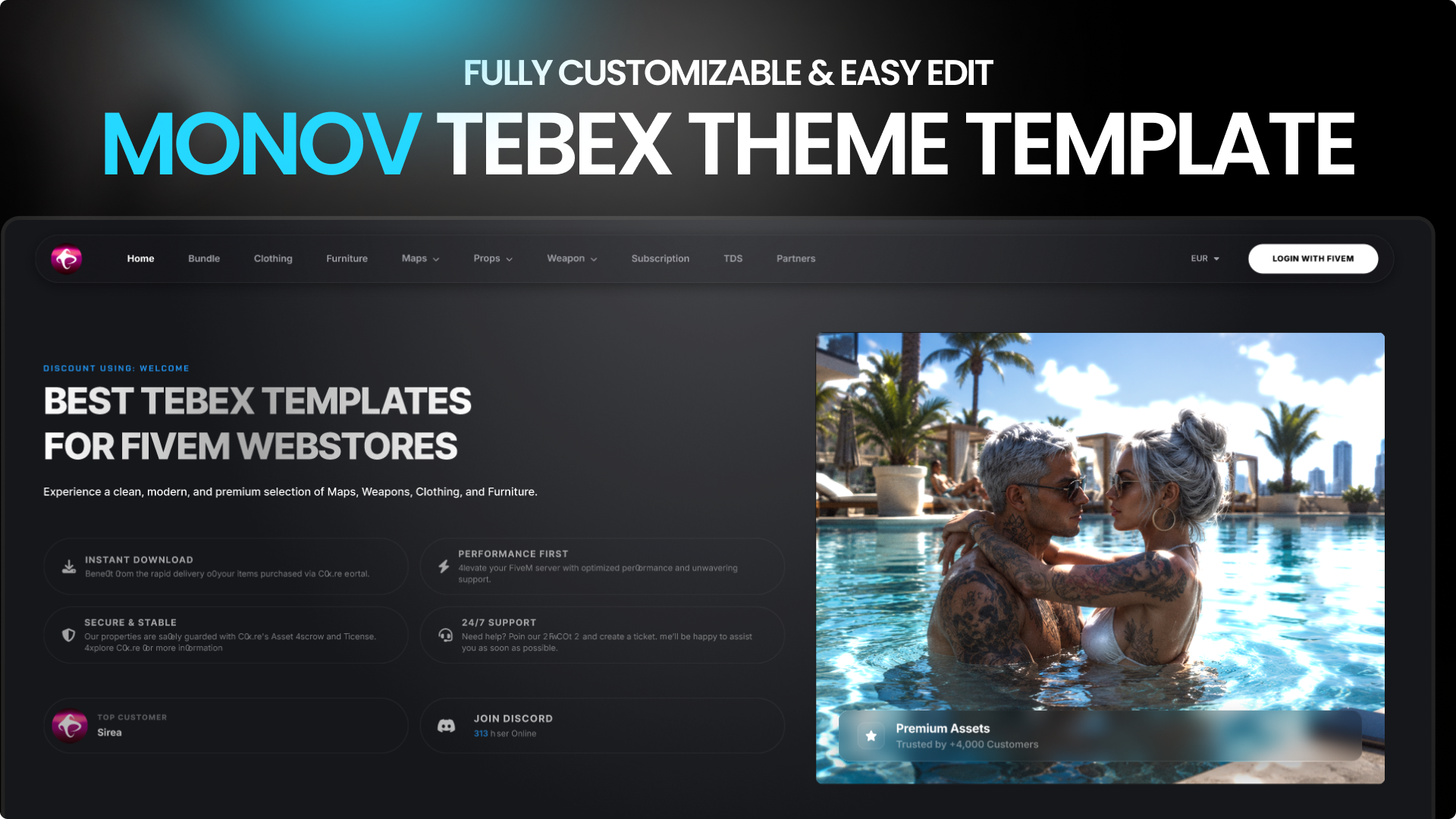 Monov FiveM Tebex Theme Template