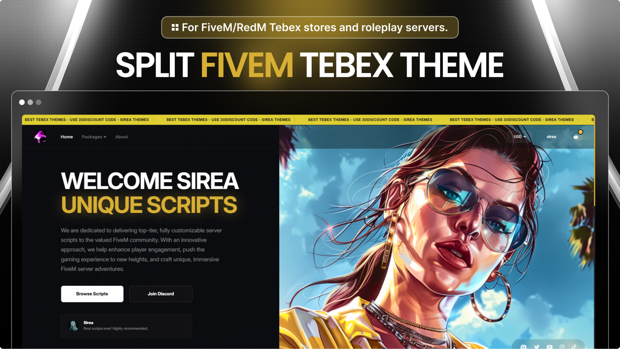 Split FiveM Tebex Theme Template